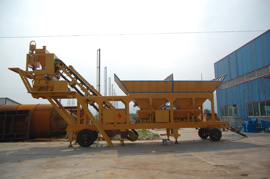 50m3/h mobile concrete batching plant
