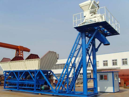 75m3/h mobile concrete batching plant